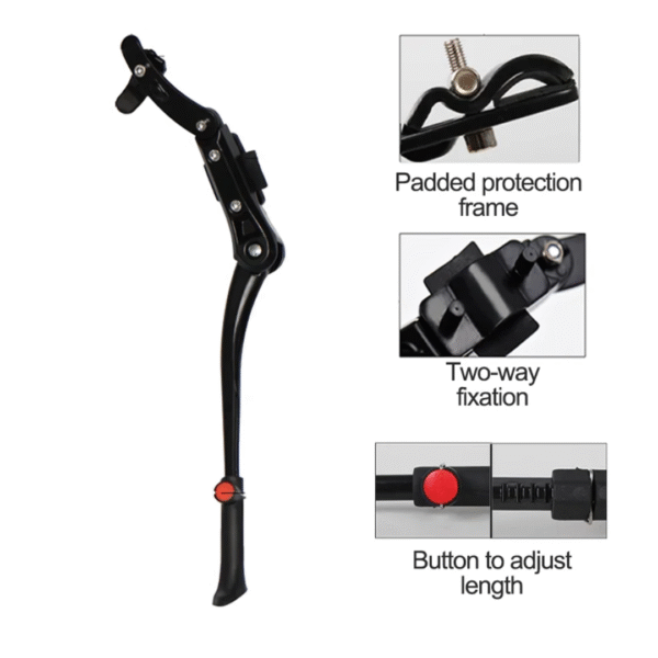 Soporte Lateral para Pies de Bicicleta con Chasis de Doble Ajuste