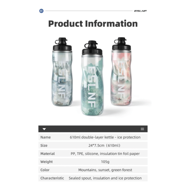 Botella térmica de hidratación 610 ml (Varios Colores) - ESLNF