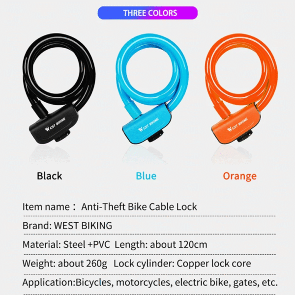 Candado de Acero con Llave - West Biking