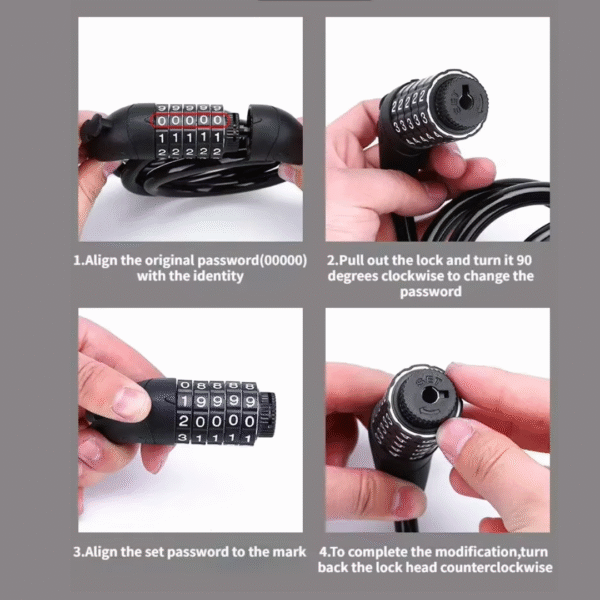 Manguera de Acero con Candado y Contraseña - Foston