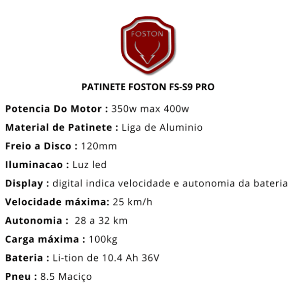 PATINETE PROFESIONAL FOSTON FS-S09