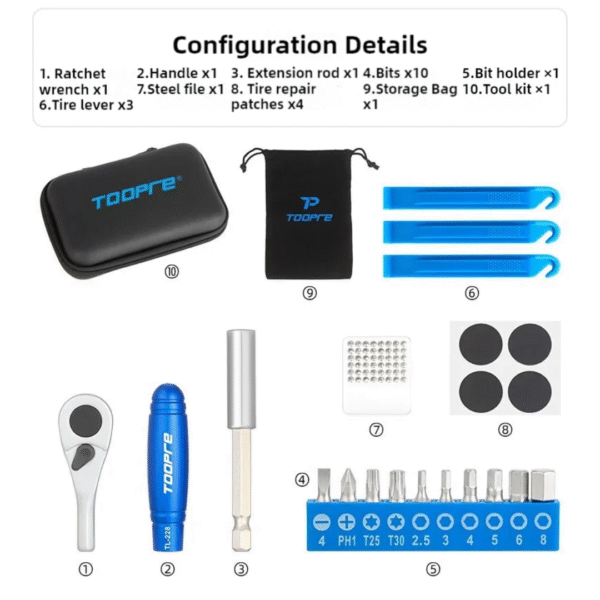 Herramientas TOOPRE Mini Click Key Estuche / Adaptadores / Parche