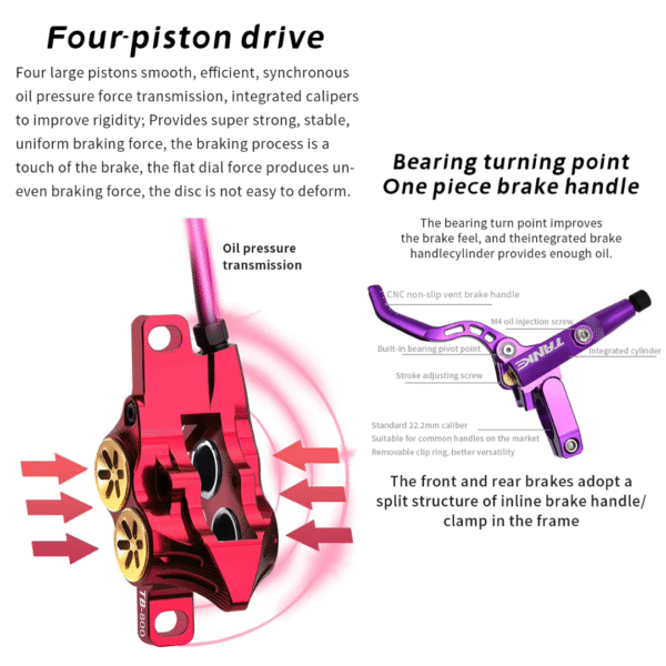 KIT DE FRENO HIDRÁULICO TANKE TB800 DE 4 PISTONES