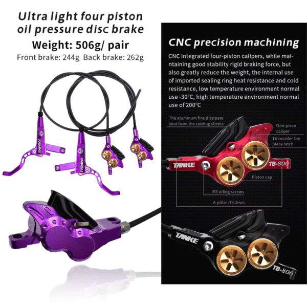 KIT DE FRENO HIDRÁULICO TANKE TB800 DE 4 PISTONES