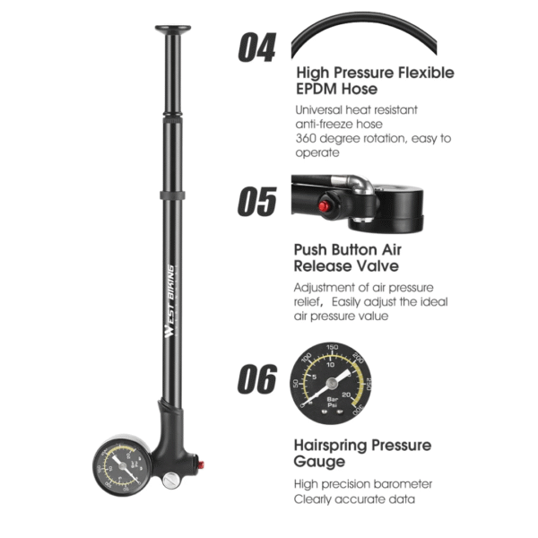 Bomba de Aire de Suspensión WEST BIKING 300 PSI