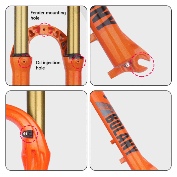 BOLY 32/2 R29 Horquilla de Suspensión con Bloqueo de Manillar de Aire e Hidráulico Recto - Negro