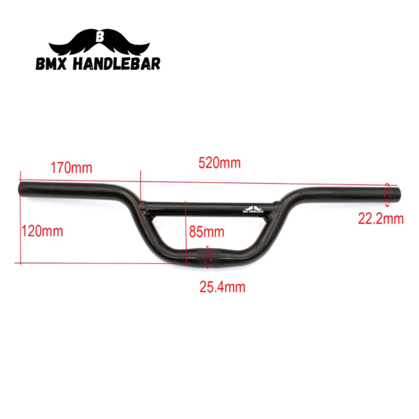 Manillar BMX Hierro 520mm 25.4mm Negro