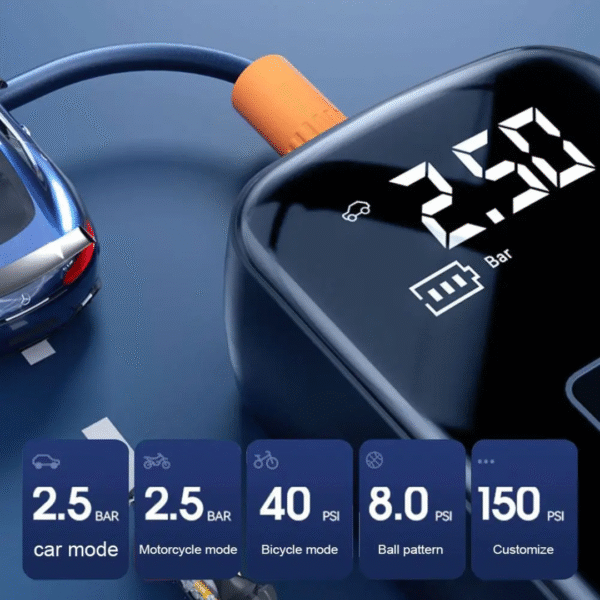 Bomba de Compresa de Aire Eléctrica – Negra