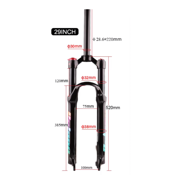 Horquilla de Suspensión BOLANY HOT 120mm R29 Bloqueo de Hombro – Negra