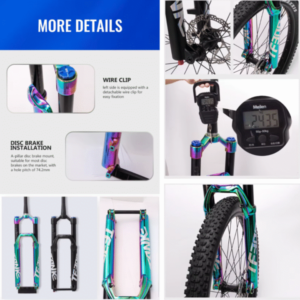 Horquilla de Suspensión TANKE TF300 R29, Bloqueo, Neumática e Hidráulita, Recta, Camaleón