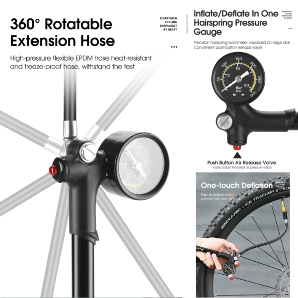 Bomba de Aire de Suspensión WEST BIKING 300 PSI