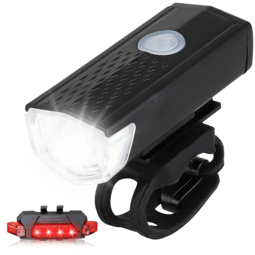 1-195 Juego de Luces de Bicicleta USB 300 Lúmenes Kit de Faros Delanteros/Traseros