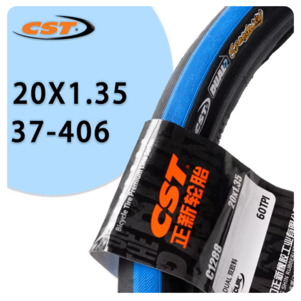 Neumático BMX CST SPEEDWAY 20×1.35 60TPI Negro/Azul