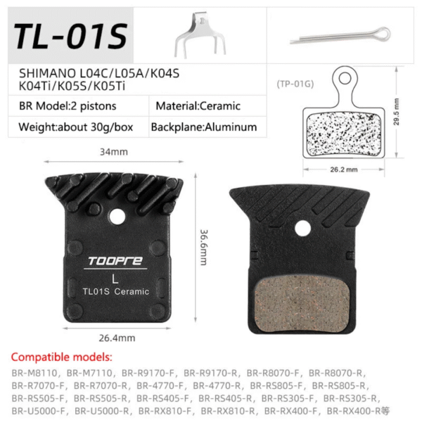 Pastilla de Freno de Disco Ventilada TOOPRE – TL-01S