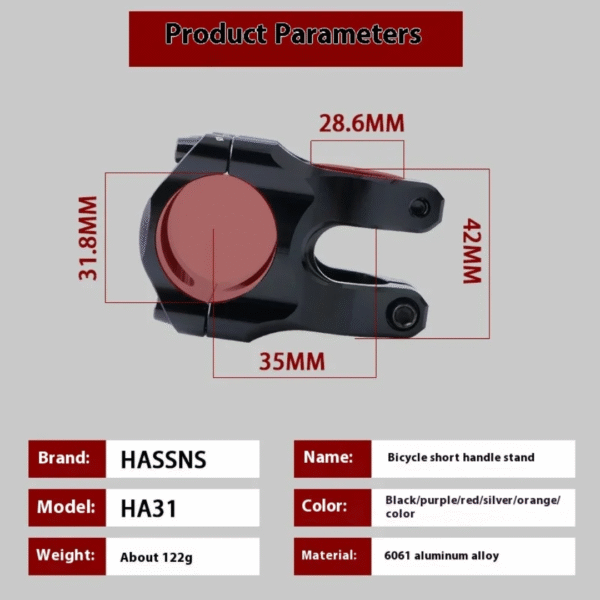 HASSNS ALUMINUM TABLE 31.8 35mm de Varios Colores