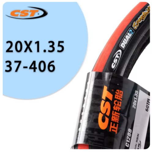 Neumático BMX CST SPEEDWAY 20×1.35 60TPI Negro/Rojo