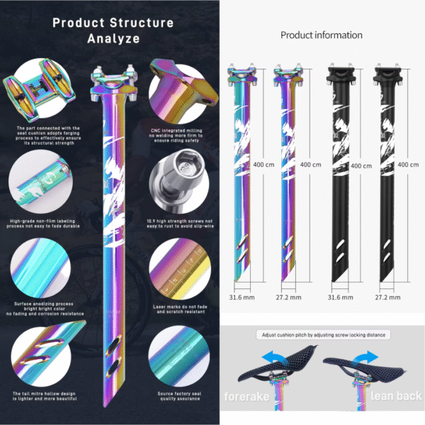 Tija LUNJE 27,2mm y 31,6mm Camaleón