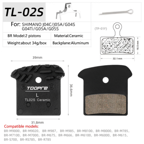 3-129 Pastilla de Freno de Disco Ventilada TOOPRE – TL-02S
