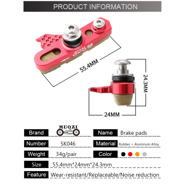 Zapata de Freno MUQZI para Llanta de Carbono – SPEED