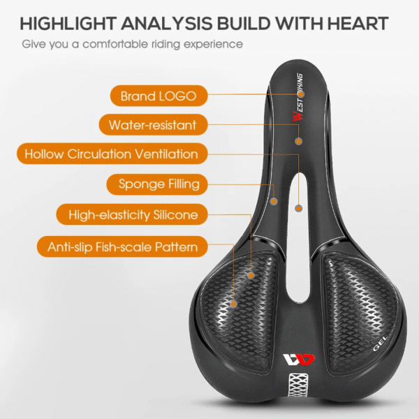 Sillín de Gel WEST para Ciclismo