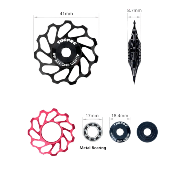 Polea de Rodamientos TOTOOPRE 11T de Varios Colores