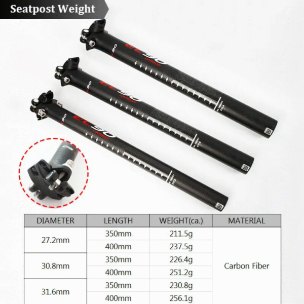 Tija de Asiento de Carbono Recta EC90 400mm