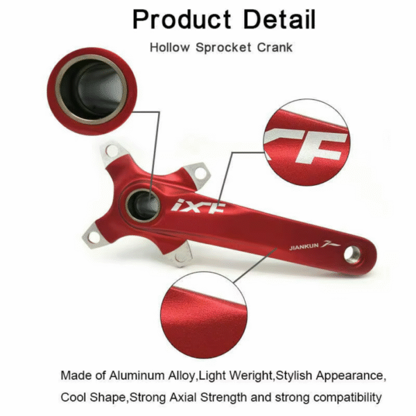 Juego de Bielas JIANKUN IXF Eje Integrado con Corona de Caracol 36T Colorido