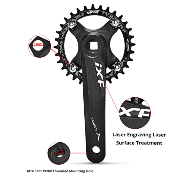 Juego de Bielas JIANKUN IXF con Eje Cuadrado con Cubierta de Coronas 36T