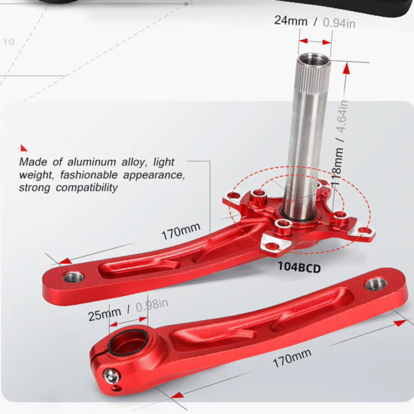 Juego de Bielas TANK 36T Integrado Rojo