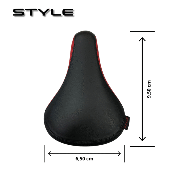 Sillín Estilo BMX – Negro y Rojo