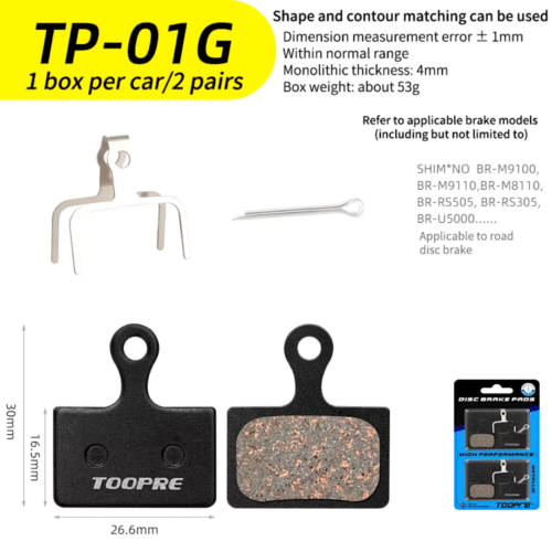 Pastilla de Disco de Freno TOOPRE 2 Pares TP-01G