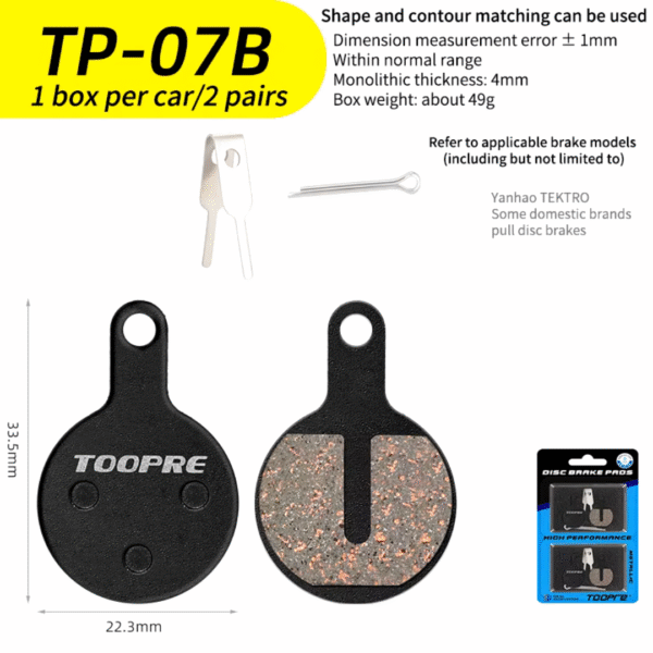 Pastilla de Disco de Freno TOOPRE 2 Pares TP-07B